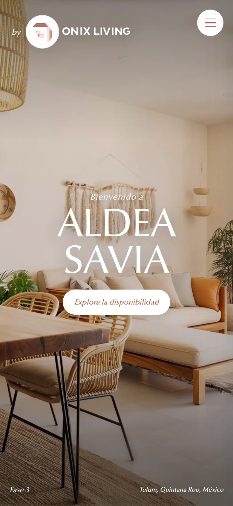 Aldea Savia — vista móvil
