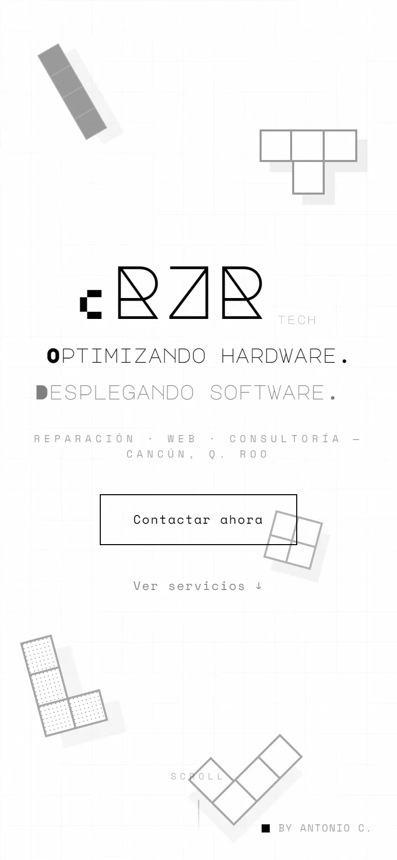 cRZR tech — vista móvil